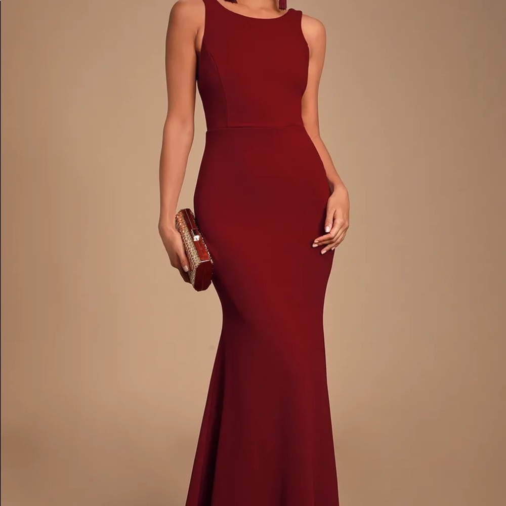 Lulus Dream About You Burgundy Maxi Dress sz Large